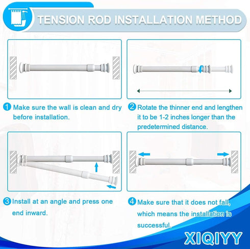 Small Tension Rods 16 to 28 inch ,Adjustable Shower Spring Tension Rod Short for Windows,Closet,Curtain,Doorway,Upgrade Diameter 1 inch,White...