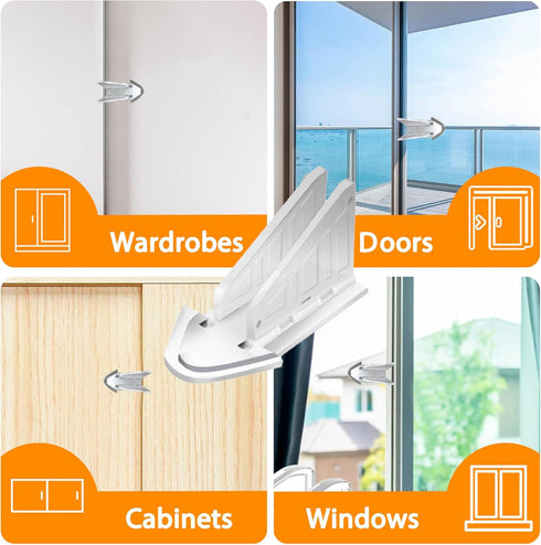 6 Pack Sliding Door Lock for Kids Safety - Child Proof Door Locks for Sliding Closet and Glass Doors - Window Locks for Children - Sliding Door Ch...