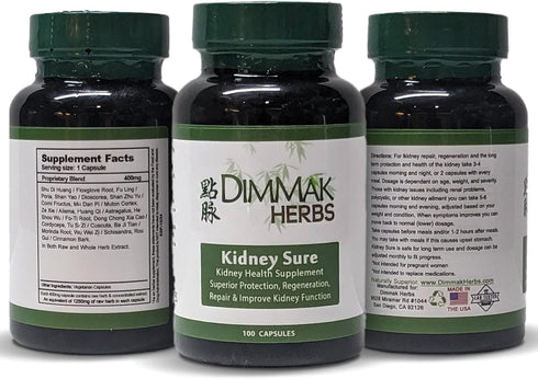 Dimmak Herbs Certified Organic Kidney Sure Health Supplement, Chinese Herb Kidney Blend Detoxifier + Regenerator for Health, Care + Protection – 1...