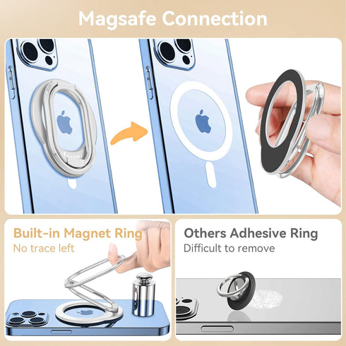 MINDSKY Mag-Safe Phone Stand Phone Grip Compatible with iPhone 12/13/14/15 Mini/Pro/Pro Max Accessories Removable Magnetic Finger Phone Ring Grip ...