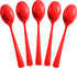 Disposable Red Plastic Spoons 50 Pcs - Heavy Duty Red Plastic Disposable Cutlery - Red Disposable Flatware, Red Plastic Silverware, Plastic Spoons...