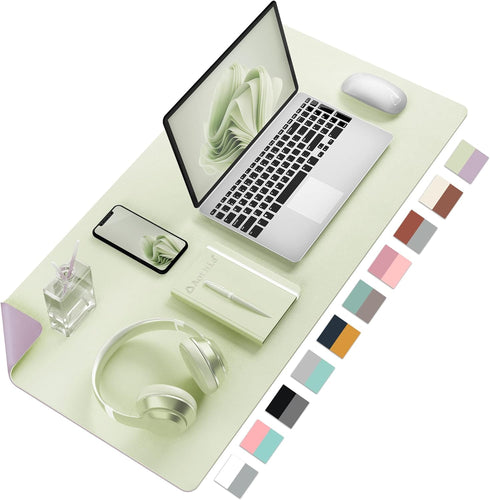 Desk Mat Large Protector Pad - Multifunctional Dual-Sided Office Desk Pad,Smooth Surface Soft Mouse Pad,Waterproof Desk Mat for Desktop, Pu Leathe...