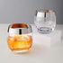 Viski Irving Chrome Rim Crystal Lowball Tumblers Set of 2 - Premium Crystal Clear Cocktail Glass Gold Rimmed Glassware, Stylish Lowball Whiskey Gl...