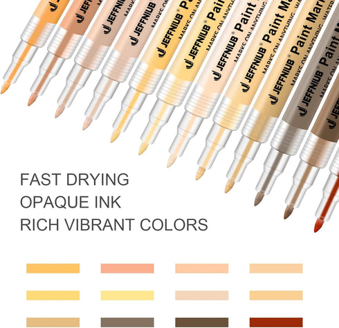 Skin Tone Acrylic Paint Pens, Paint Markers for Wood,Glass,Fabric,Rocks Painting Paint Pens (0.7skin tone)...