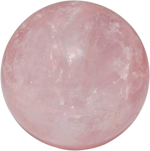 Rockcloud Healing Crystal Natural Pink Rose Quartz Gemstone 2.35"(60mm) Ball Divination Sphere with Wood Stand...