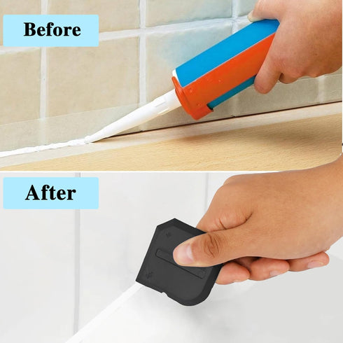 2 PCS Silicone Caulking Tool Set Sealant Finishing Tool Portable Sealant Scraper Sealant Reuse Grout Scraper for Kitchen Bathroom Floor Caulking, ...