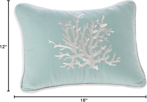 Harbor House Modern Design Decorative Pillow Hypoallergenic Sofa Cushion Lumbar, Back Support, Oblong 12" x 16", Coastline, Cotton Blue...