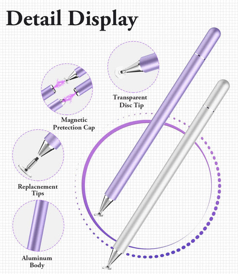 Stylus Pen for iPad, LUNTAK Stylus Pens for Apple/iPhone/Ipad pro/Mini/Air/Android/Microsoft/Surface All Capacitive Touch Screens Universal with 4...