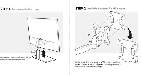 HumanCentric VESA Mount Adapter Bracket Compatible with AOC i2367Fh/Fm/F, i2757Fh/Fm, i2067f, and i2267Fw/Fwh...