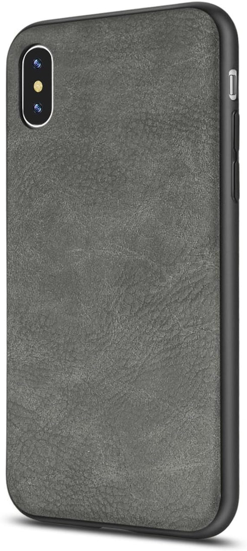 SALAWAT for iPhone Xs Case Slim Shock Proof Phone Cover Lightweight Premium PU Leather TPU Bumper PC Protection for iPhone X 5.8 inch (Gray)...
