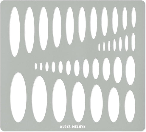 Aleks Melnyk #208 Metal Ellipse Template, Stencil, Geometric Template, Ellipse Master, Art Oval Tool, Isometric Drawing Template, Lapidary, Caboch...