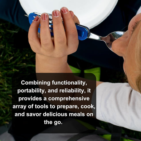Stainless Steel Camping Cutlery and Kitchen Utensil Set - Prepper Gear and Supplies for Camping Cooking, Silverware, Sporks, Knives, Survival Gear...