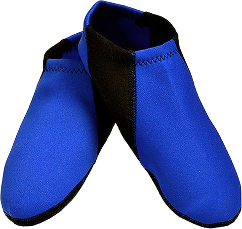 Booties Men's Shoes, Foldable & Flexible Footwear, Fold and Go Travel Shoe, Yoga Socks, Indoor Shoes, Slippers, Royal with Black Stripe, Extra Lar...