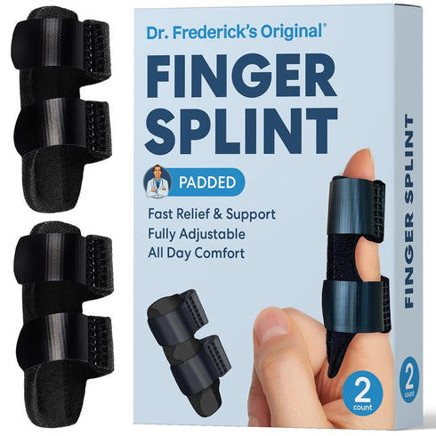 Dr. Frederick's Original Trigger Finger Splint - 2 ct - Mallet Splint & Brace for Arthritis, Injury, & Sprain - Fits Index, Middle, & Ring Fingers...