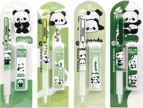 4 Pcs Cute Panda Mechanical Pencils with Refills 0.5mm Mechanical Pencil Kawaii Cartoon Pencils School Pencil for Kids Students Women Girls Boys P...