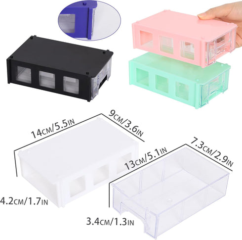 Small Drawer Organizer for Desk, Desktop Drawer Organizer with Clear Drawers, Plastic Desktop Storage Drawers 5.5" x 3.6" x 1.7"...