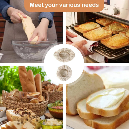 4 Pcs Banneton Bread Proofing Basket Linen Cloth Liners, 10 Inch Baking Dough Basket Cover Round and Oval Linen Sourdough Proofing Banneton Cloth ...