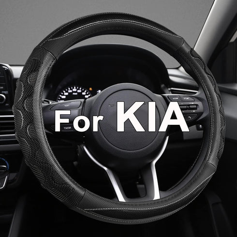 GIANT PANDA Steering Wheel Cover for Kia Soul, Car Steering Wheel Cover for Kia Optima and Telluride - Black...
