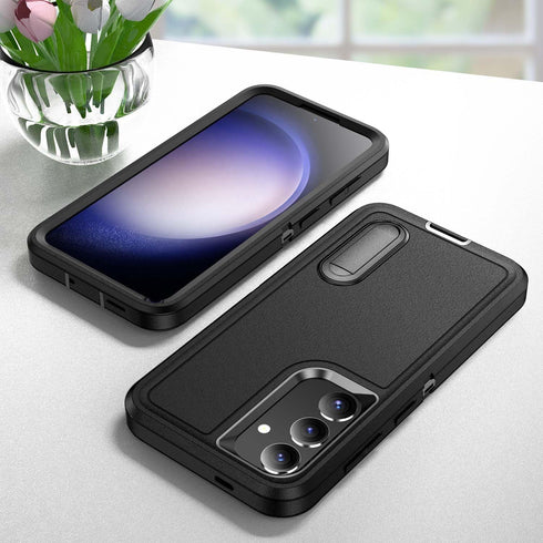 for Galaxy S24 Plus Case Galaxy S24+ Plus Case with Kickstand Case 3-Layer Military Grade Protective Case Cover Silicone Shockproof for Samsung Ga...