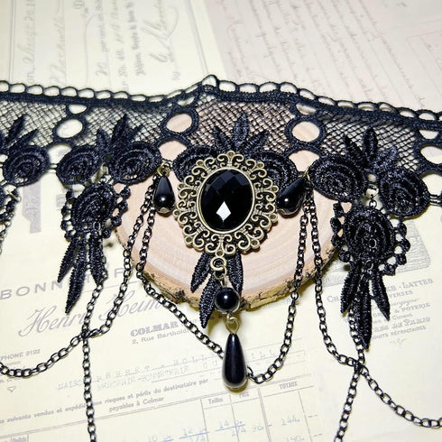 Gothic Black Lace Necklace Steampunk Vampire Choker Punk Victorian Costume Party Retro Vintage Wedding Party Prom Festival Halloween Jewelry for W...