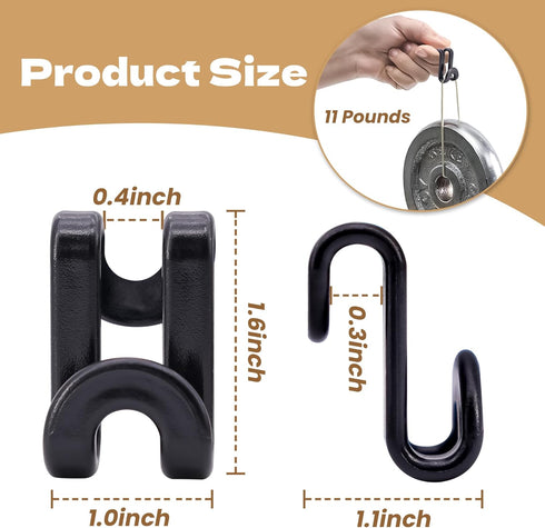 Mlici Clothes Hanger Connectors - 60 Pcs Multi-Level Cascading Hooks, Heavy Duty Plastic Mini Hooks for Space Saver Closet Organizer, Black...