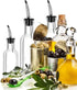 DLD16oz Glass Olive Oil Bottle Dispenser - Oil and Vinegar Cruet with Pourers and Funnel - Olive Oil Carafe Decanter for Kitchen- 473ml...