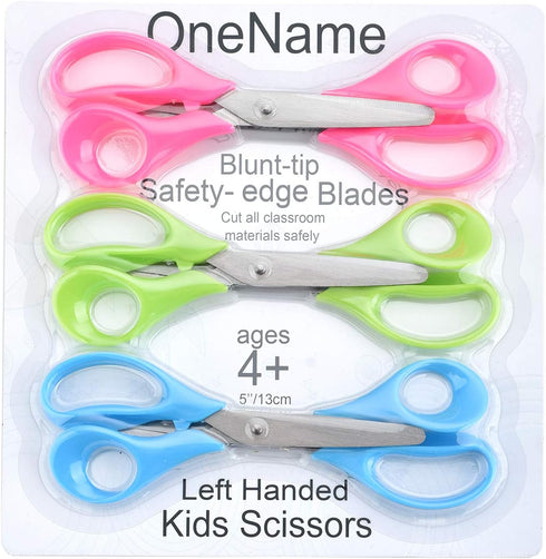 Left-Handed Kids Scissors 6 Pack 5 Inch Left hand scissors for child School Student Scissors,Stainless Steel Sharp Blade Comfort-Grip Handles Blun...