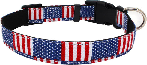 Cotton Designer Dogs Collar Cute Flower Dog Collars for Girl Female Puppy Small Medium Large Dogs (M, Blue Flag)...