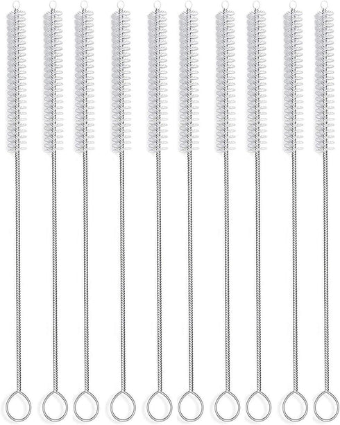 Long Straw Brush, Nylon Pipe Tube Cleaner 10-ihch X 2/5-inch Set of 10...