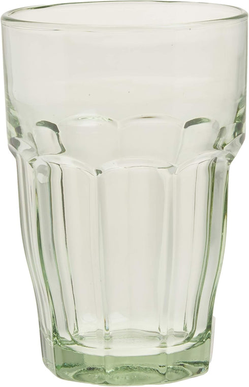 Bormioli Rocco Rock Bar 12.5 oz. Long Drink Stackable Tempered Beverage Glasses for Cold Drinks, Water, and Cocktails, Set of 6, Mint Green...