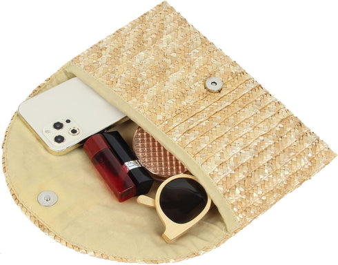 Freie Liebe Straw Clutch Bag for Women Summer Clutch Purses Beach Envelope Wallet Woven Handbags...