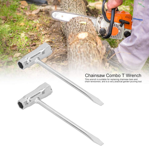 2Pcs Chainsaw Scrench Replacement Tool T Wrench Spanner for Saws Chains Nuts Combination Screwdriver and Wrench, 3mm x 19mm 13-by-19 mm Bar T-Wren...