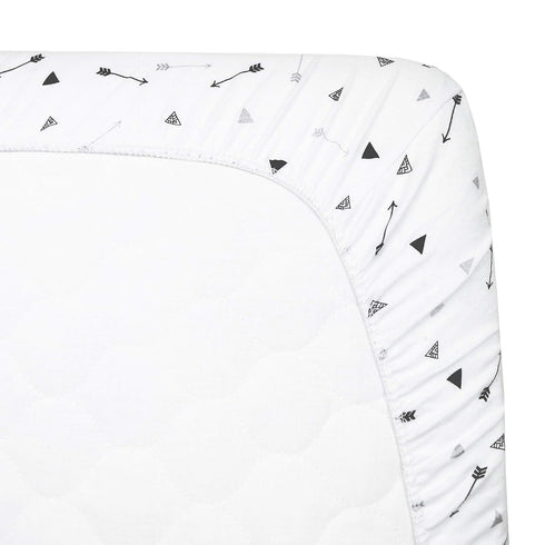 American Baby Company 2 Pack Fitted Pack N Play Playard Sheet 27" x 39", Soft Breathable Neutral 100% Cotton Jersey Pack and Play Sheet, Silver Bl...