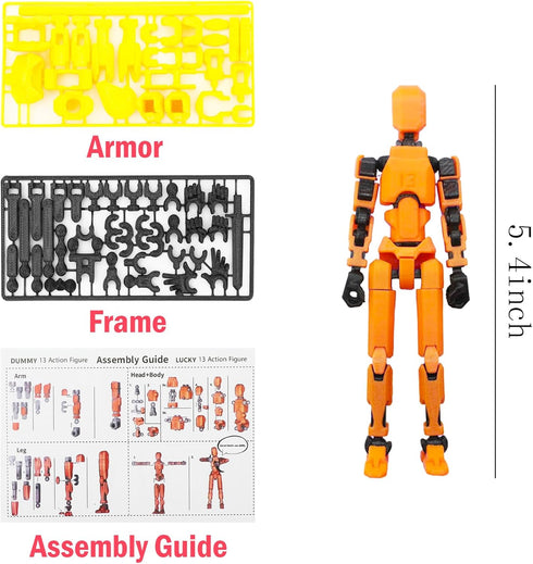 ONEST 2 Pieces T13 Action Figure 3D Printed Robot Action Figures Multi-Jointed Movable Robot Toys Articulated Robot Dummy Action Figures for Game ...