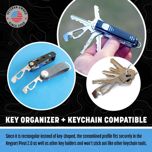Keyport MOCA 10-in-1 Keychain Multitool (Stainless) | EDC Multi Tool: Pry Bar, Bottle Opener, Screwdriver, Box Opener, Cord Cutter & More | TSA Ke...