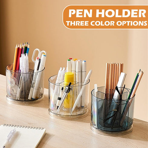 360 Degree Rotating Desk Organizer, Dual-Purpose Pencil Pen Holder for Desk, Rotating Desk Pen Organizer with 5 Compartments, Desk Caddy Pencil Cu...