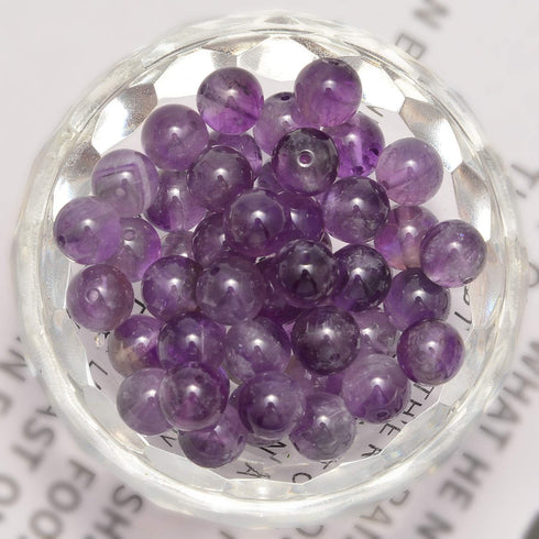 200pcs 6mm Amethyst Loose Beads for Jewelry Making, Natural Semi Precious Beads Round Smooth Gemstones Spacer Beads Charms for Necklaces Bracelets...