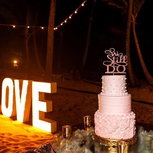Rose Gold Glitter We Still Do Cake Topper - Vow Renewal/Bride Shower/Marriage & Engagement/Wedding Anniversary Party Decoration Supplies...