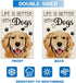 Life is Better with Dogs Golden Retriever Garden Flag, 12 x 18 Inch Double Sided Holiday Yard Outdoor Farmhouse Flag, Garden Flag with Dog, Dog Lo...