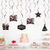 LINGTEER Happy 80th Birthday Decorations - 12 Pcs Birthday Black & Rose Gold Foil Swirls Streamer Set,Cheers to Eighty Years Old Bday Party Gift D...
