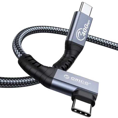 ORICO Cable Compatible with Thunderbolt 4 Right Angle 0.98FT, 40Gbps USB C to USB C Cable with 100W Charging/Display 8K@ 60Hz for MacBooks, iPad P...