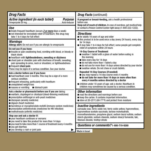 GoodSense Omeprazole Delayed Release Tablets 20 mg, Stomach Acid Reducer for Frequent Heartburn Treatment, 28 Count...