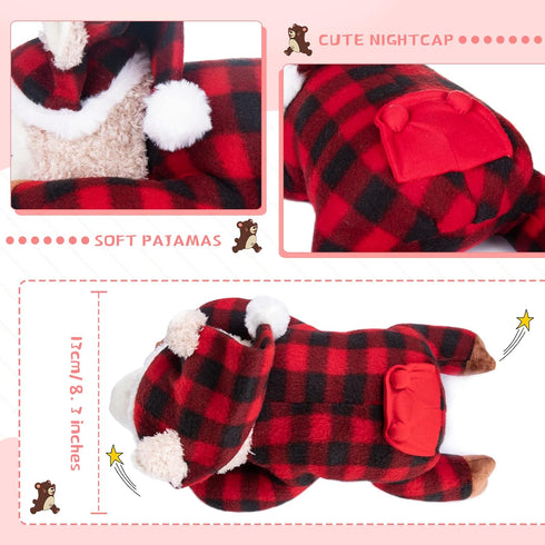 My OLi 15" Alpaca Stuffed Animal Llama Plush Toy Wearing Pajamas and Nightcaps Soft Hugging Pillow Plush Bedtime Animal Birthday Gifts for Babies ...