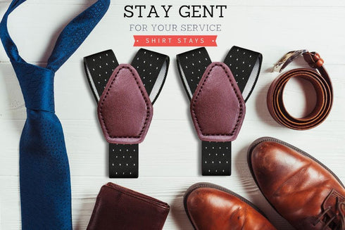 STAY GENT Shirt Stay for Men, Elastic Adjustable Men Shirt Garters with Anti-slip Locking Clamps Keep Shirt Tucked In...