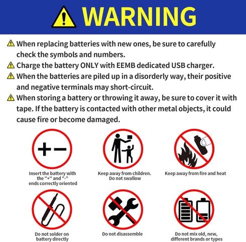 EEMB D Batteries 1.5V Rechargeable D Batteries 5550mWh Rechargeable Lithium D Cell Batteries USB Type C Charging Cable LR20 Replacement Battery fo...