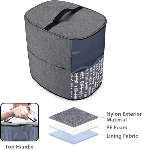 Yarwo Coffee Maker Dust Cover Compatible with Keurig K-Classic and K-Select, Visible Coffee Machine Cover with Pockets and Top Handle, Gray with A...