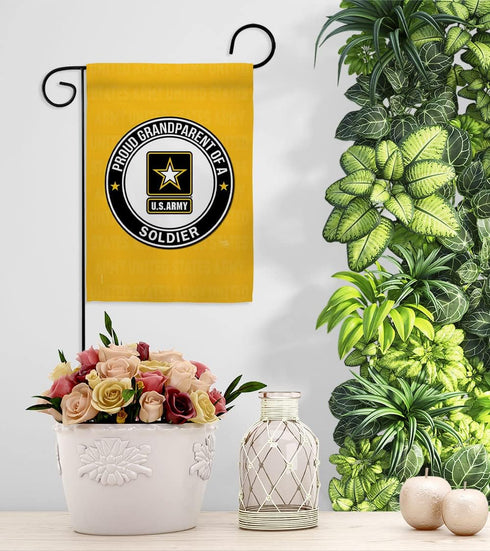 Breeze Decor Proud Grandparent Soldier Garden Flag Armed Forces Army Rangers United State American Military Veteran Retire Official House Decorati...
