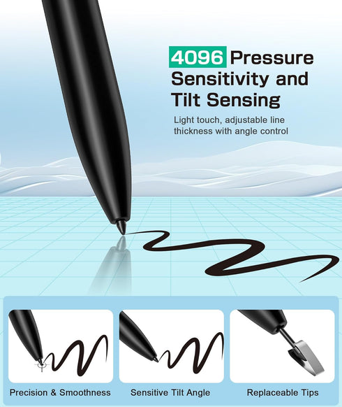 EMR Stylus Compatible with Remarkable 2, Replacement Digital Pen with Eraser, 4096 Pressure Levels, Palm Rejection, Tilt Support, for Remarkable/S...