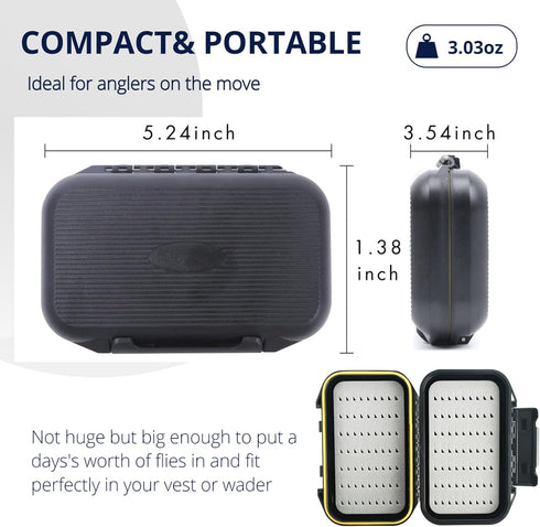 M MAXIMUMCATCH Maxcatch Waterproof Fly Box for Fly Fishing Double Sided Foam Insert(1PC, Easy Grip Foam)...