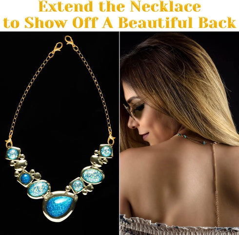 Chain Extenders for Necklaces, Anezus 10pcs Jewelry Extenders for Necklaces, Stainless Steel Chain Extenders for Necklace, Bracelet and Anklet (As...